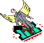 person with wings on ticket